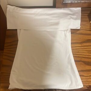 Chic White Satin Off Shoulder